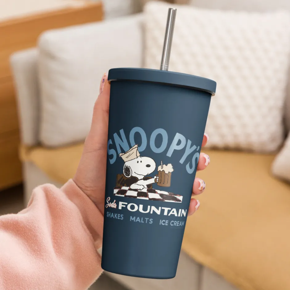 Fashion Snoopy's Soda Fountain Stainless Steel Tumbler Snoopy | Tumblers