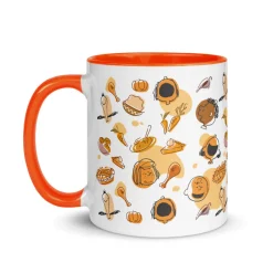 Outlet Thanksgiving Pattern Two Tone Mug Mugs