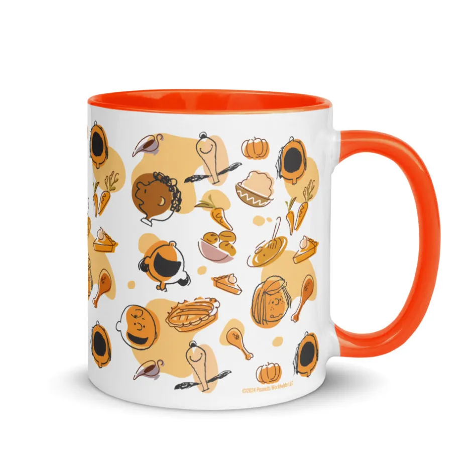 Outlet Thanksgiving Pattern Two Tone Mug Mugs
