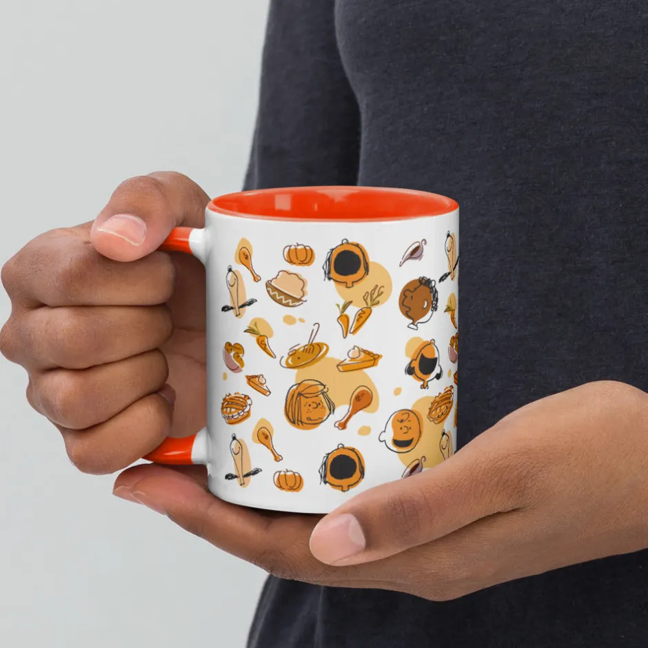 Outlet Thanksgiving Pattern Two Tone Mug Mugs