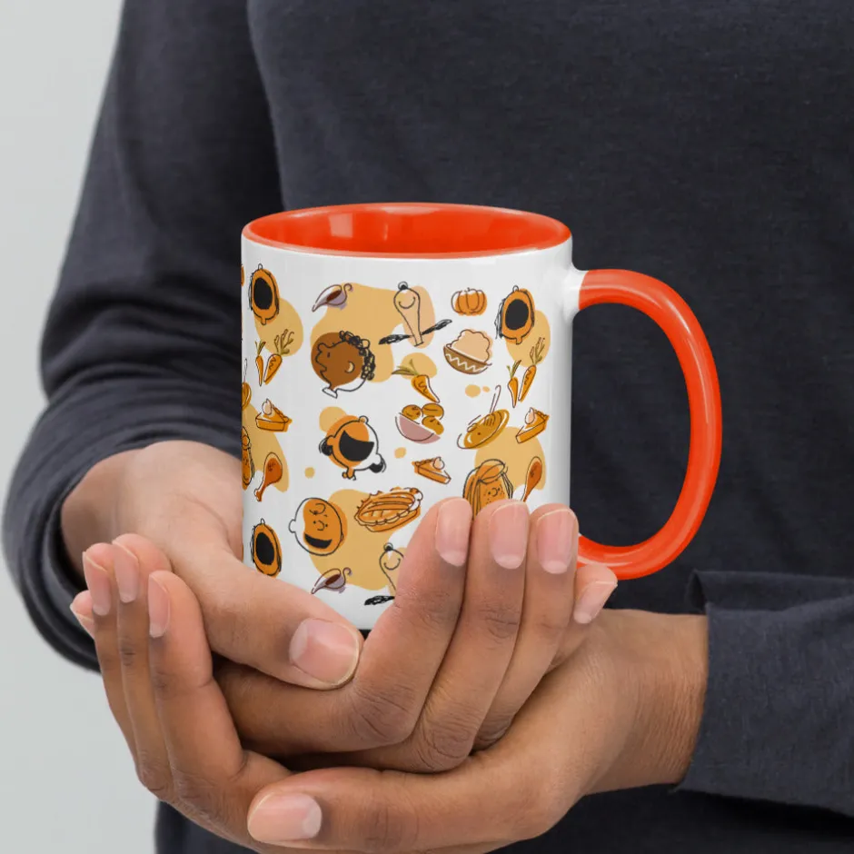 Outlet Thanksgiving Pattern Two Tone Mug Mugs