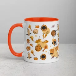 Outlet Thanksgiving Pattern Two Tone Mug Mugs