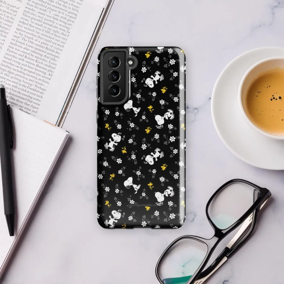 Online Woodstock And Snoopy Floral Pattern Tough Phone Case - Samsung Phone Cases