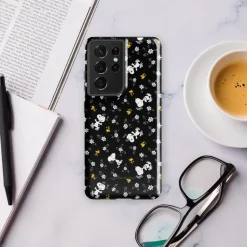 Online Woodstock And Snoopy Floral Pattern Tough Phone Case - Samsung Phone Cases