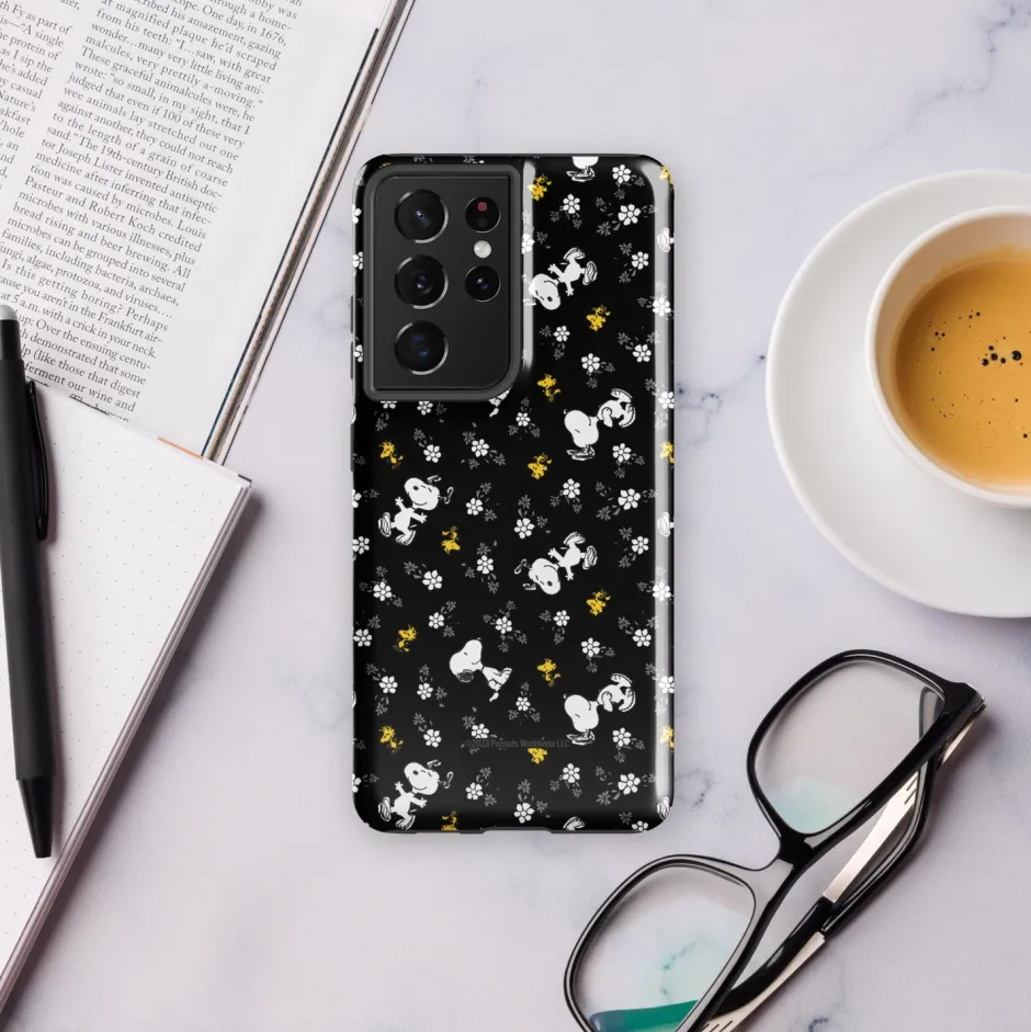 Online Woodstock And Snoopy Floral Pattern Tough Phone Case - Samsung Phone Cases