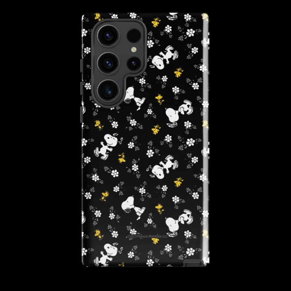 Online Woodstock And Snoopy Floral Pattern Tough Phone Case - Samsung Phone Cases