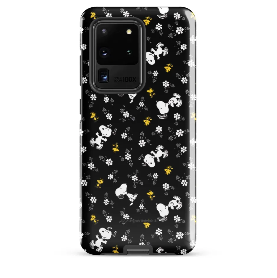 Online Woodstock And Snoopy Floral Pattern Tough Phone Case - Samsung Phone Cases