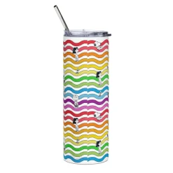 New Rainbow Waves Skinny Tumbler Snoopy | Lucy Van Pelt