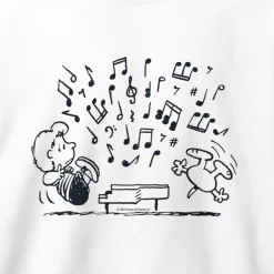 New Schroeder And Snoopy Music Adult Sweatshirt Snoopy | Schroeder