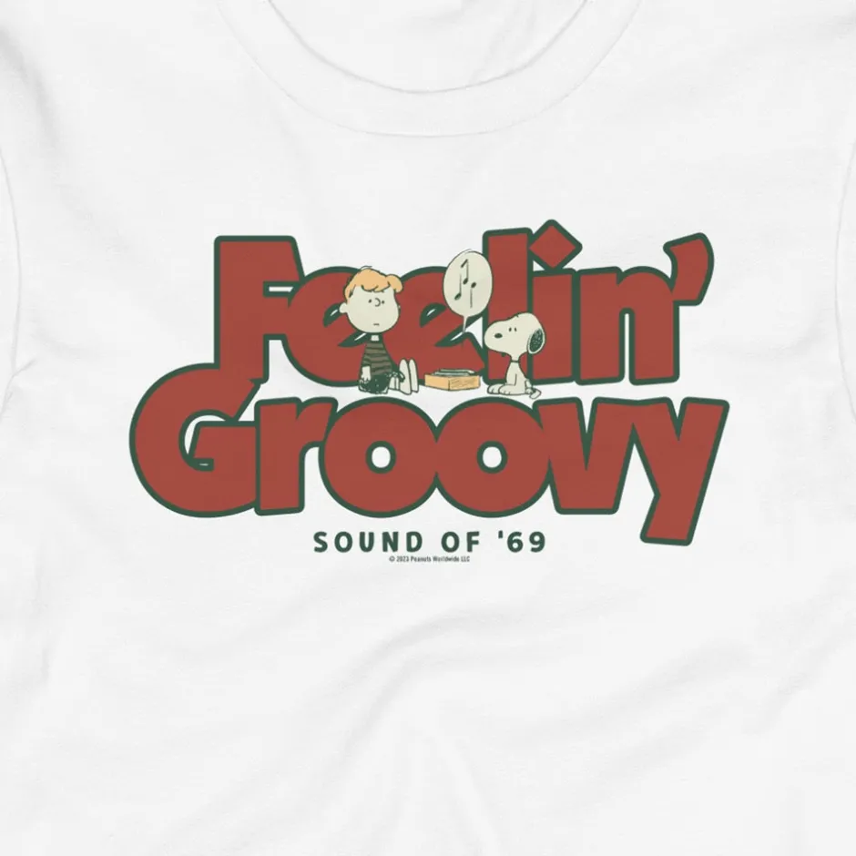 Online Schroeder Feelin Groovy Adult Long Sleeve T-Shirt Snoopy | Schroeder