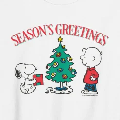 Fashion Season's Greetings Adult Sweatshirt Snoopy | Charlie Brown