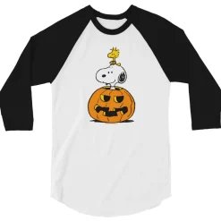 Outlet Snoopy & Woodstock Pumpkin ¾ Sleeve Raglan T-Shirt Woodstock | Snoopy