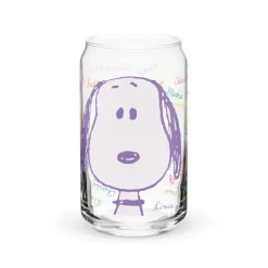 Clearance Snoopy and Gang Names Can Shaped Glass Snoopy | Peanuts Gang
