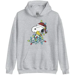 Fashion Snoopy and Woodstock Lights Adult Hoodie Woodstock | Snoopy