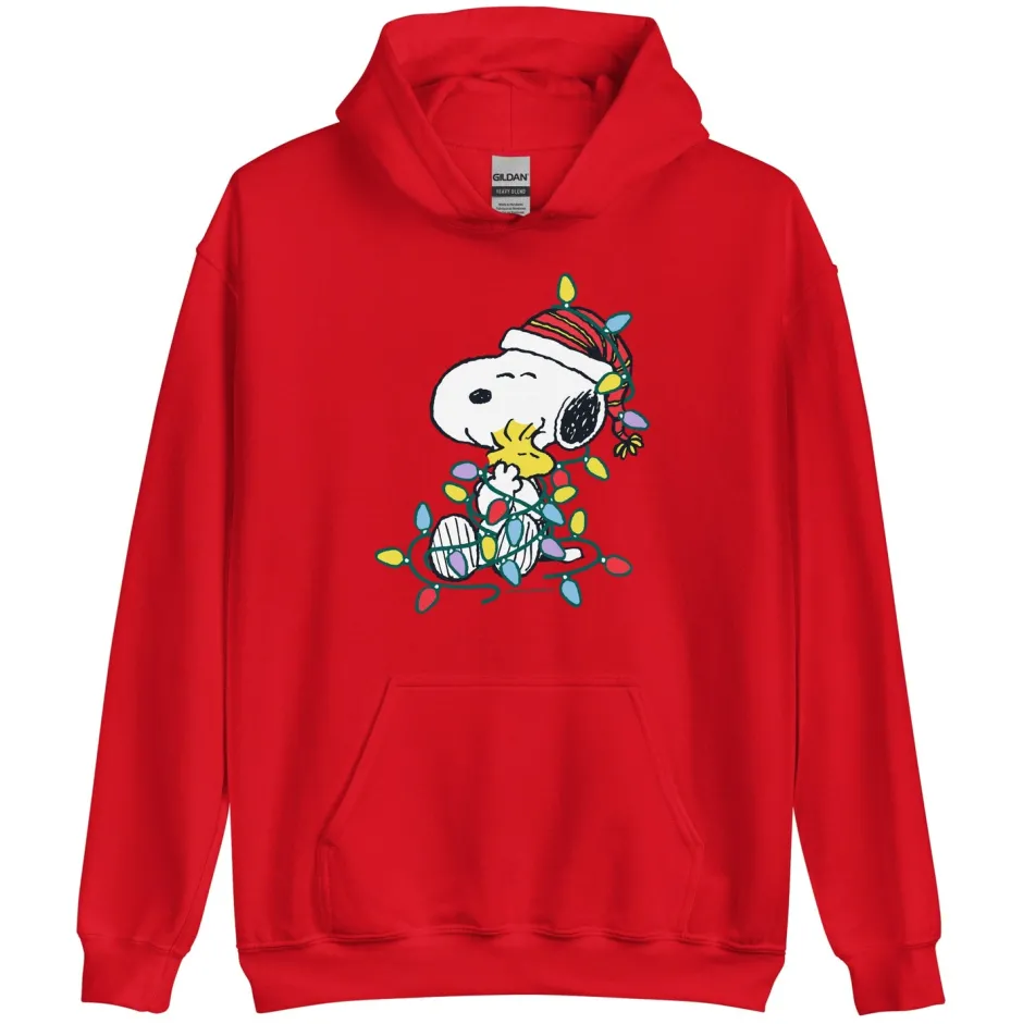Fashion Snoopy and Woodstock Lights Adult Hoodie Woodstock | Snoopy