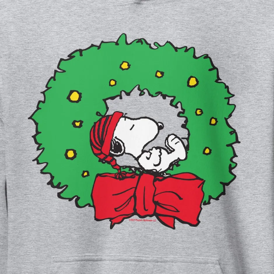 Online Snoopy Christmas Wreath Adult Hoodie Snoopy | Hoodies & Sweatshirts