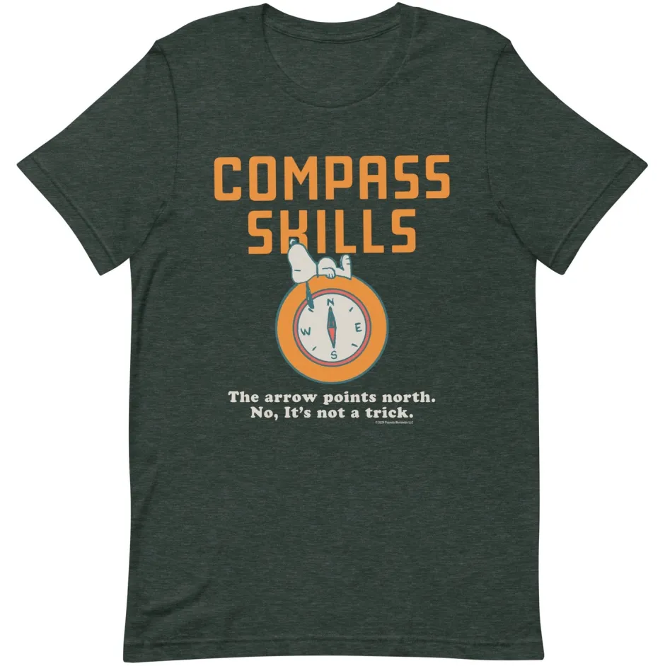 Outlet Snoopy Compass Skills T-Shirt Snoopy | T-Shirts