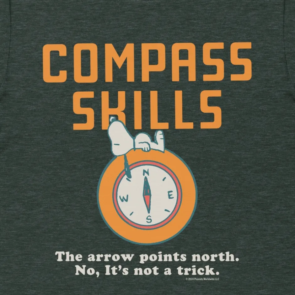 Outlet Snoopy Compass Skills T-Shirt Snoopy | T-Shirts