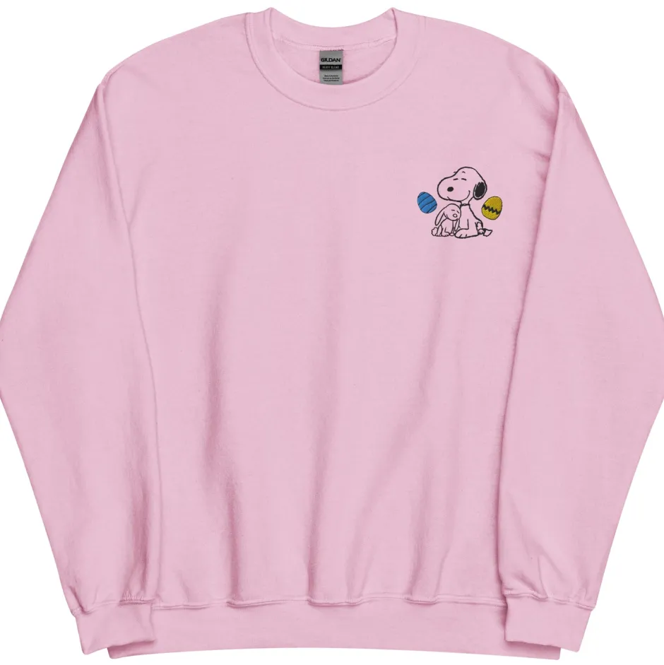 Hot Snoopy Easter Eggs Embroidered Crewneck Sweatshirt Snoopy | Hoodies & Sweatshirts