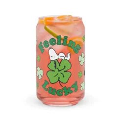 New Snoopy Feeling Lucky Can Glass Snoopy | Glassware