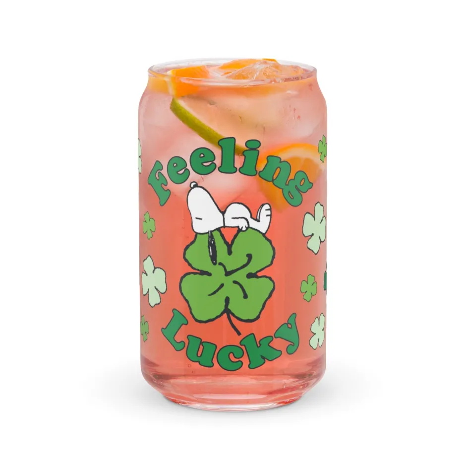 New Snoopy Feeling Lucky Can Glass Snoopy | Glassware