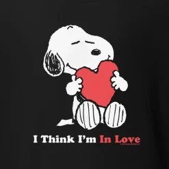 Online Snoopy I Think I'm In Love Adult T-Shirt Snoopy | T-Shirts
