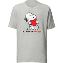 Online Snoopy I Think I'm In Love Adult T-Shirt Snoopy | T-Shirts