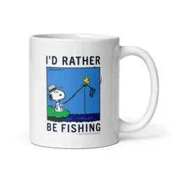 Best Snoopy I'd Rather Be Fishing Mug Mugs
