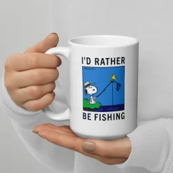 Best Snoopy I'd Rather Be Fishing Mug Mugs