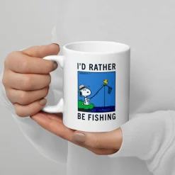 Best Snoopy I'd Rather Be Fishing Mug Mugs