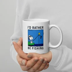 Best Snoopy I'd Rather Be Fishing Mug Mugs