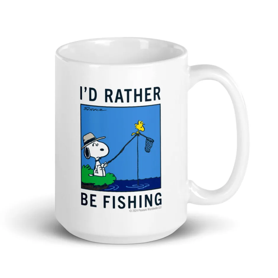 Best Snoopy I'd Rather Be Fishing Mug Mugs