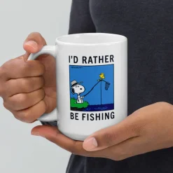 Best Snoopy I'd Rather Be Fishing Mug Mugs