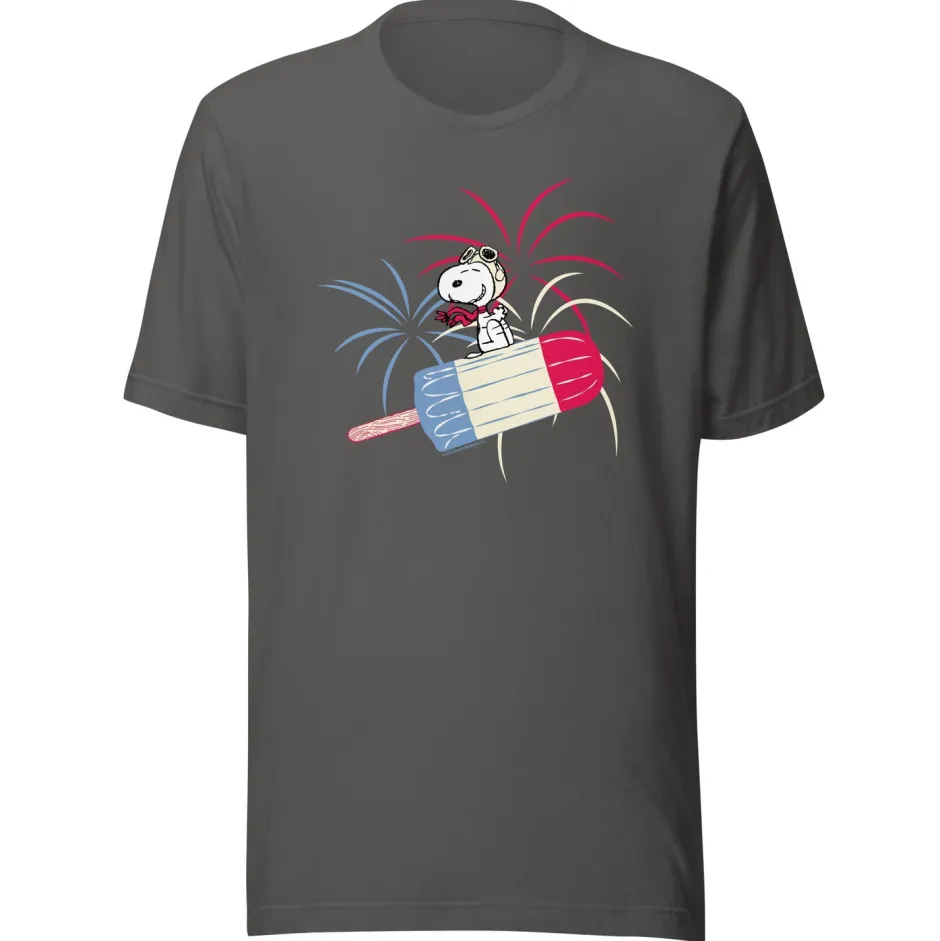 Outlet Snoopy Popsicle and Fireworks Adult T-Shirt T-Shirts