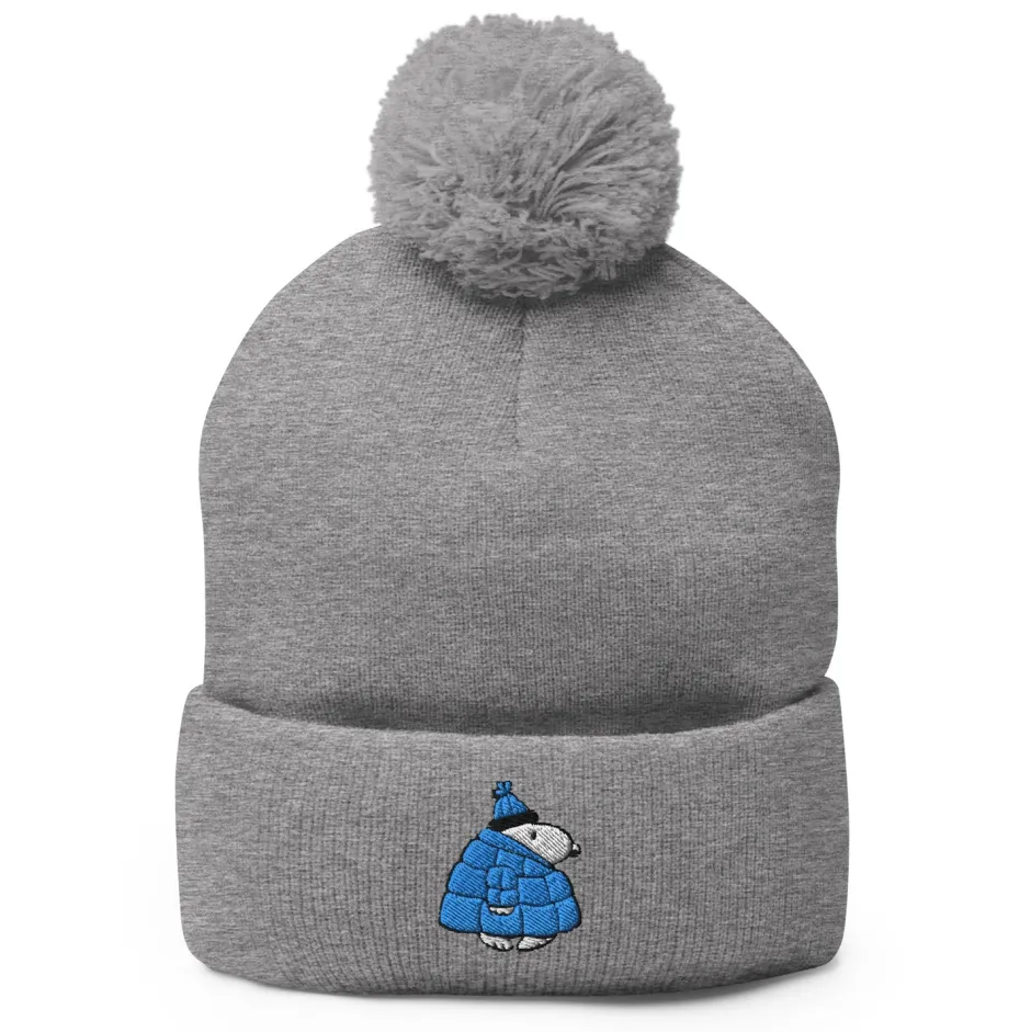 Clearance Snoopy Puffer Embroidered Pom Pom Beanie Snoopy | Hats & Beanies