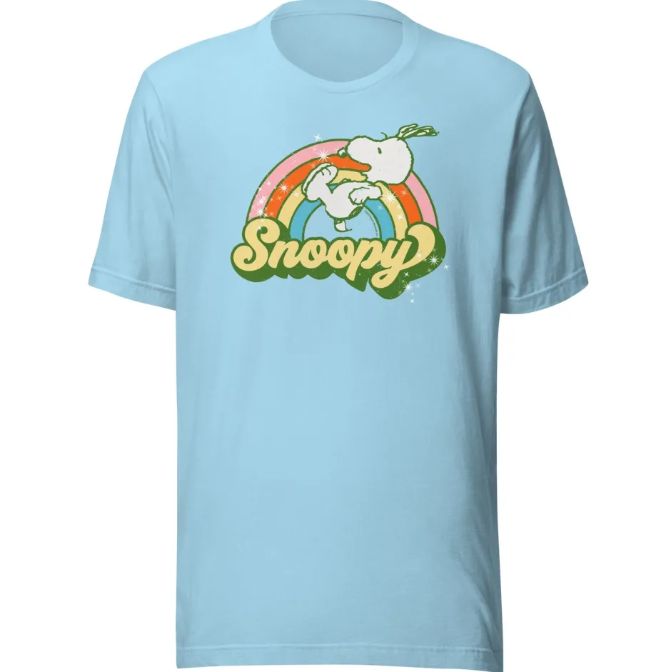 Discount Snoopy Rainbow Adult T-Shirt Snoopy | T-Shirts