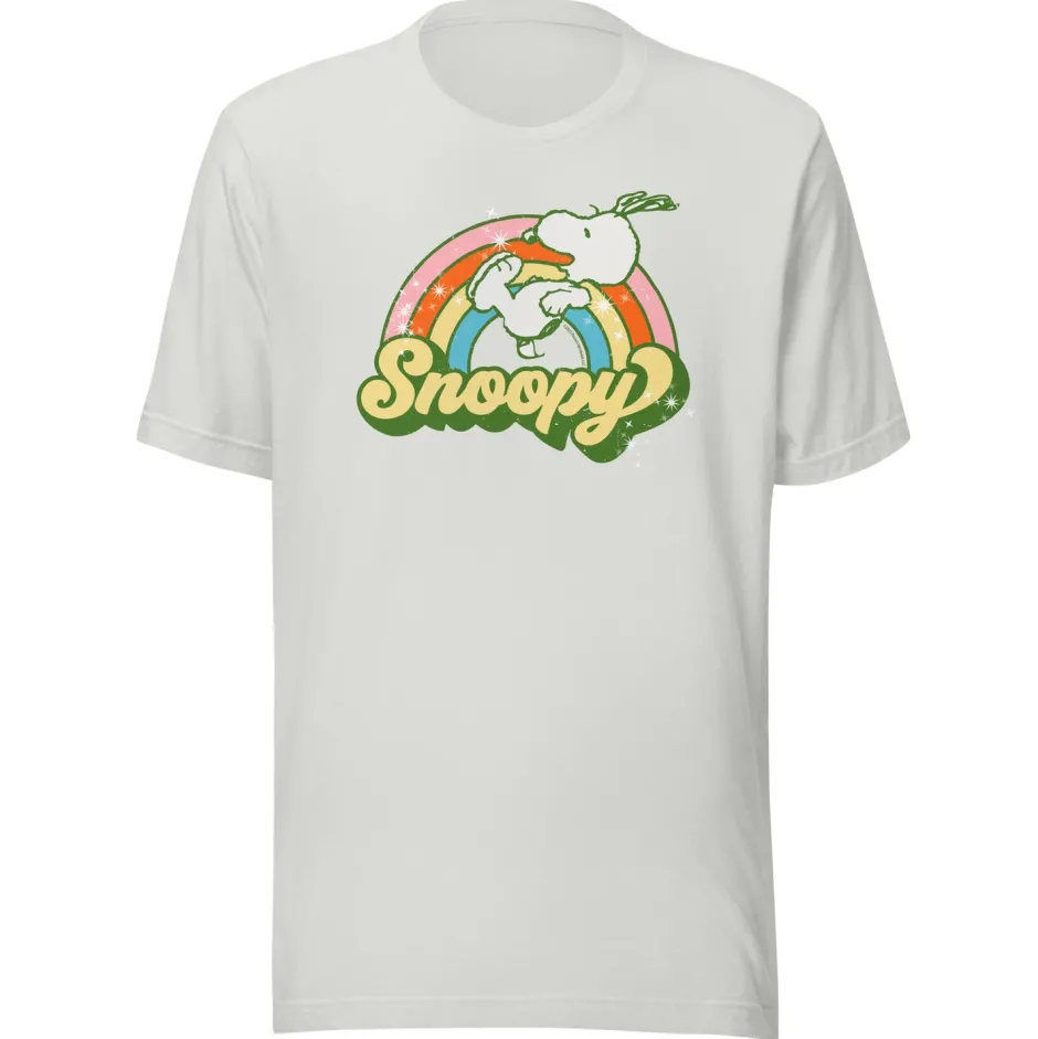Discount Snoopy Rainbow Adult T-Shirt Snoopy | T-Shirts