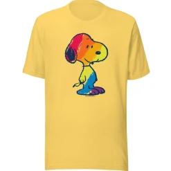 New Snoopy Rainbow Colored Adult T-Shirt Snoopy | T-Shirts