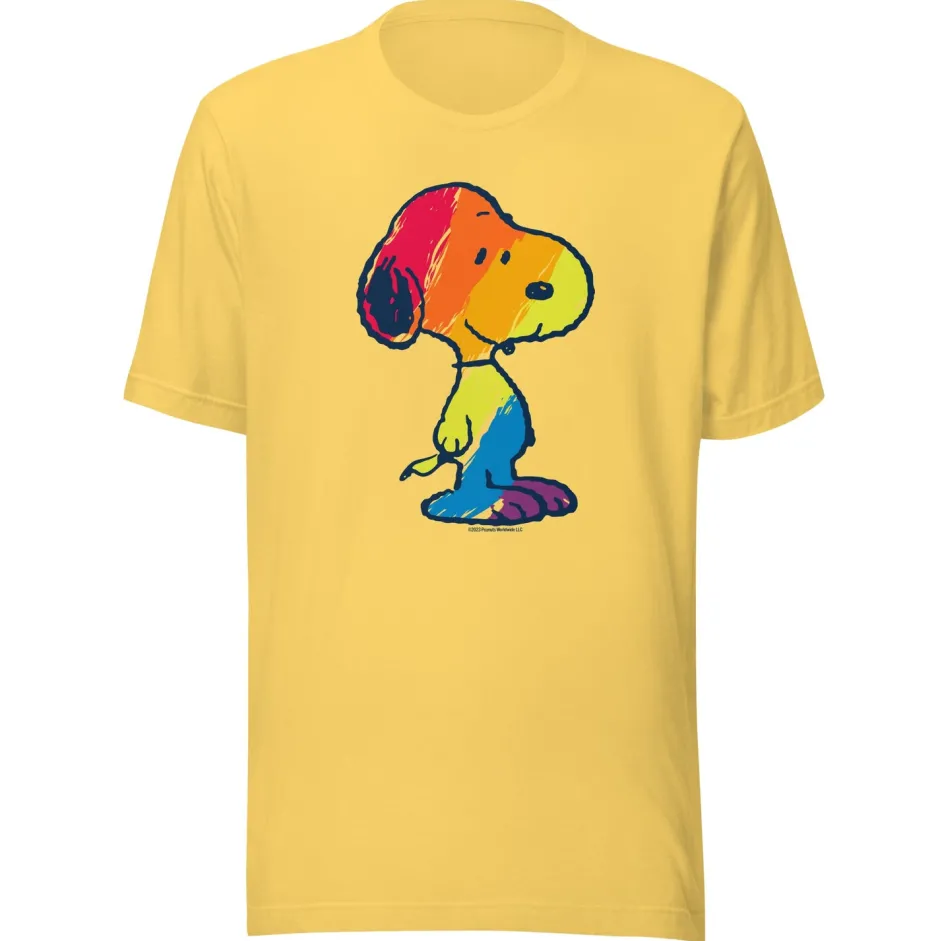 New Snoopy Rainbow Colored Adult T-Shirt Snoopy | T-Shirts