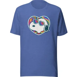 Hot Snoopy Rainbow Heart Adult T-Shirt Adult Short Sleeve T-Shirt Snoopy | T-Shirts