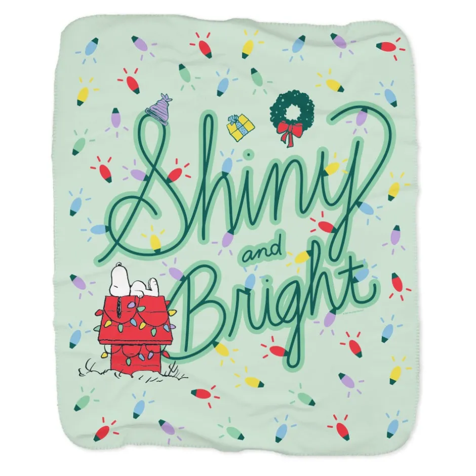 Clearance Snoopy Shiny and Bright Sherpa Blanket Blankets & Pillows