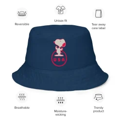 Outlet Snoopy Stars Pattern Reversible Bucket Hat Snoopy | Hats & Beanies