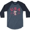 Fashion Snoopy USA ¾ Sleeve Raglan Shirt Snoopy