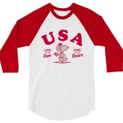 Fashion Snoopy USA ¾ Sleeve Raglan Shirt Snoopy