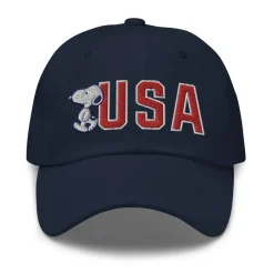 Discount Snoopy USA Embroidered Dad Hat Hats & Beanies