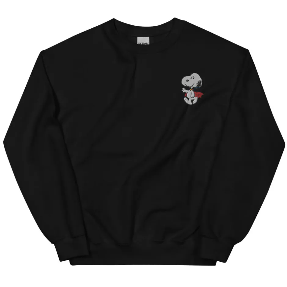 New Snoopy Vampire Embroidered Adult Crewneck Hoodies & Sweatshirts