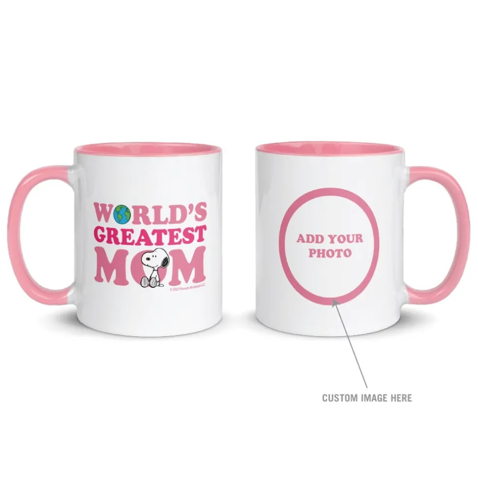New Snoopy World's Greatest Mom Personalized Two Tone Mug Snoopy | Mugs