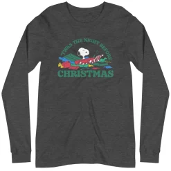 Sale 'Twas The Night Before Christmas Adult Long Sleeve T-Shirt Snoopy | Long Sleeve T-Shirts