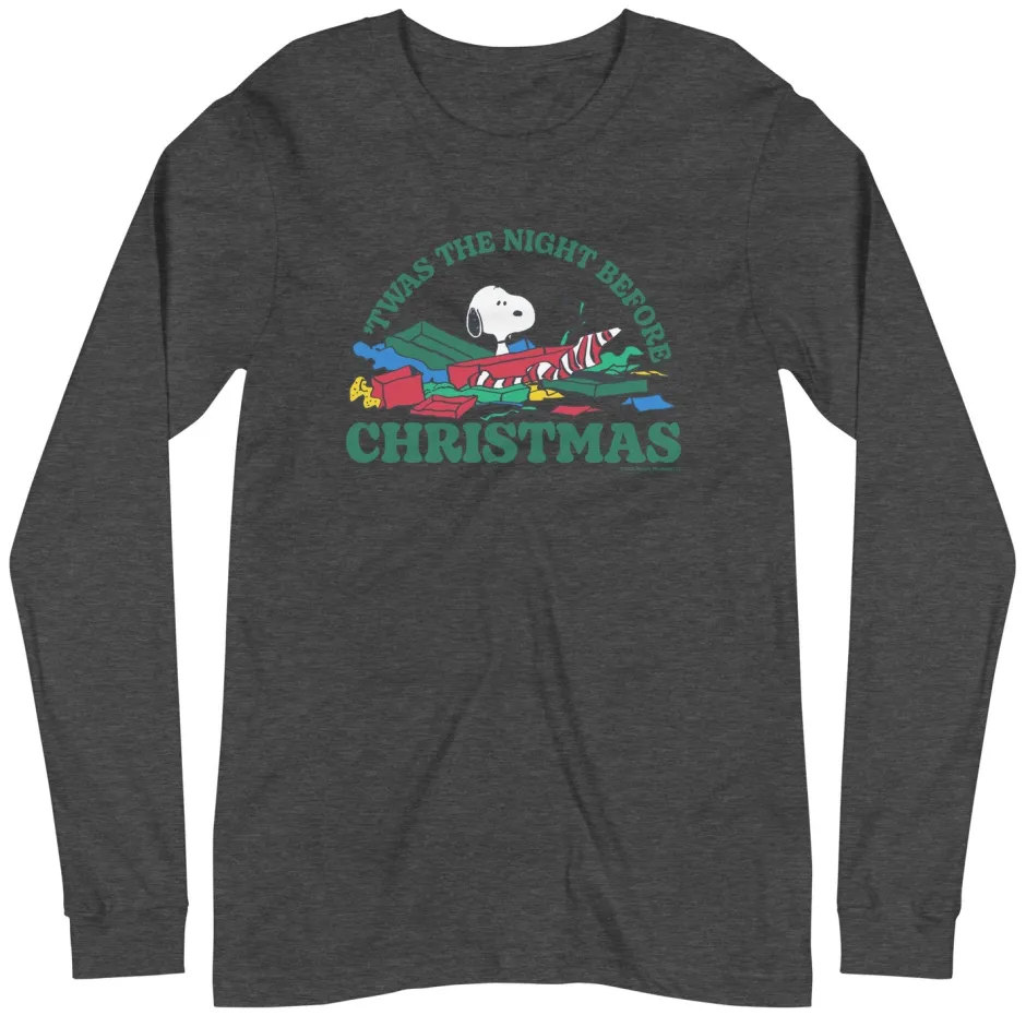 Sale 'Twas The Night Before Christmas Adult Long Sleeve T-Shirt Snoopy | Long Sleeve T-Shirts
