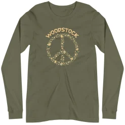 Outlet Woodstock Peace Adult Long Sleeve T-Shirt Woodstock | Long Sleeve T-Shirts